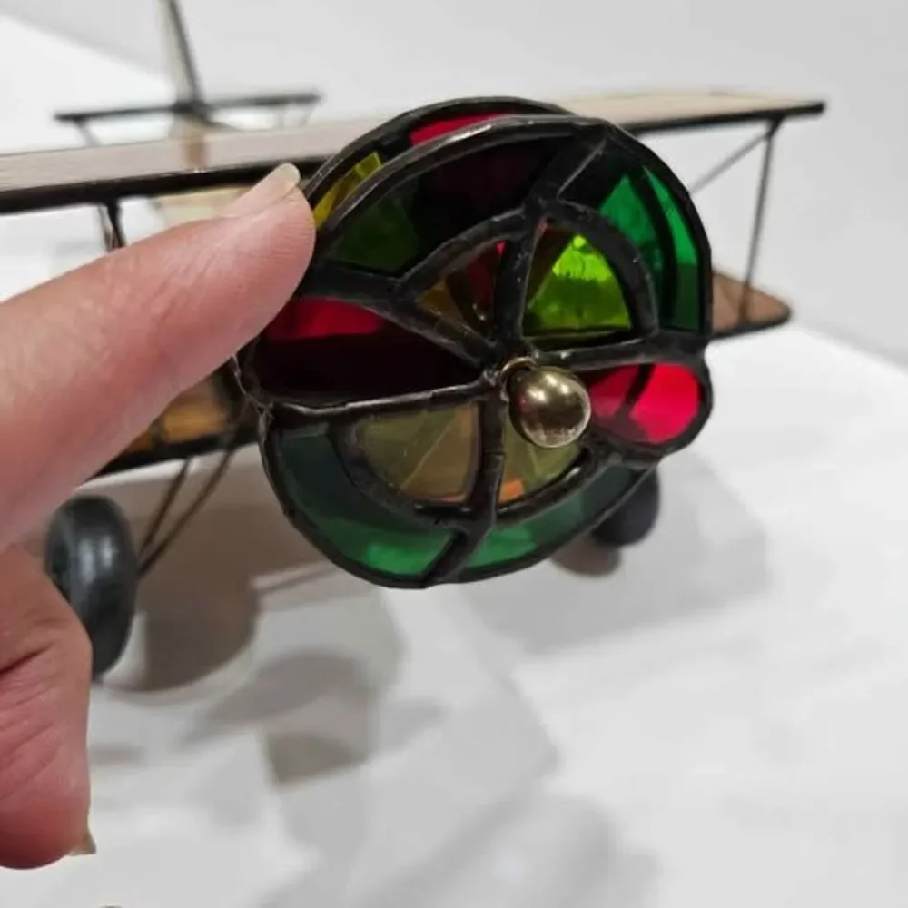 kaleidoscope Decorative Stained Glass Biplane Model